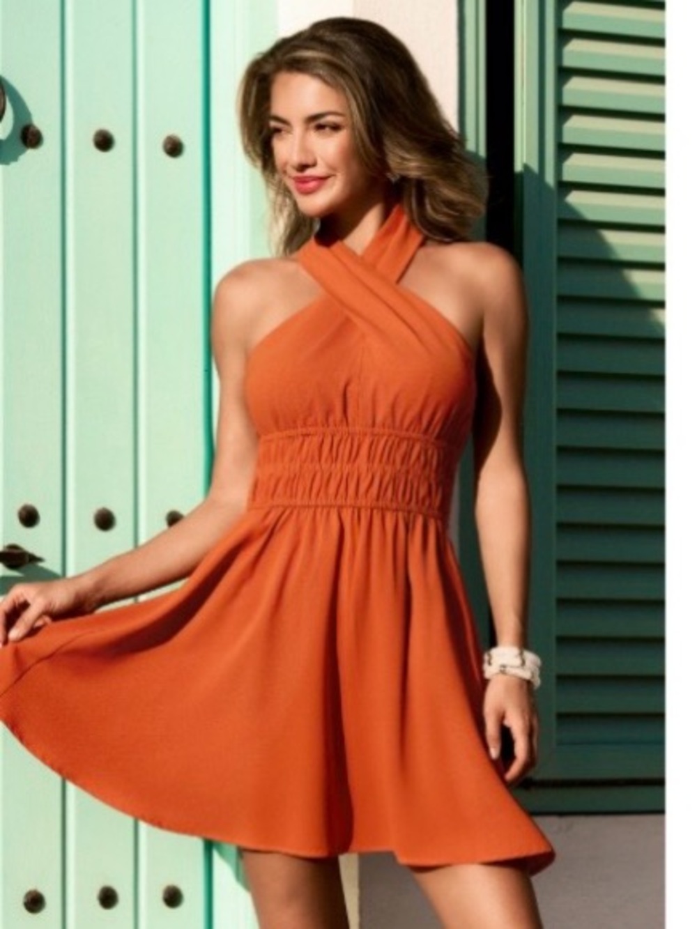 Cupshe Orange Strapless Crisscross Sundress